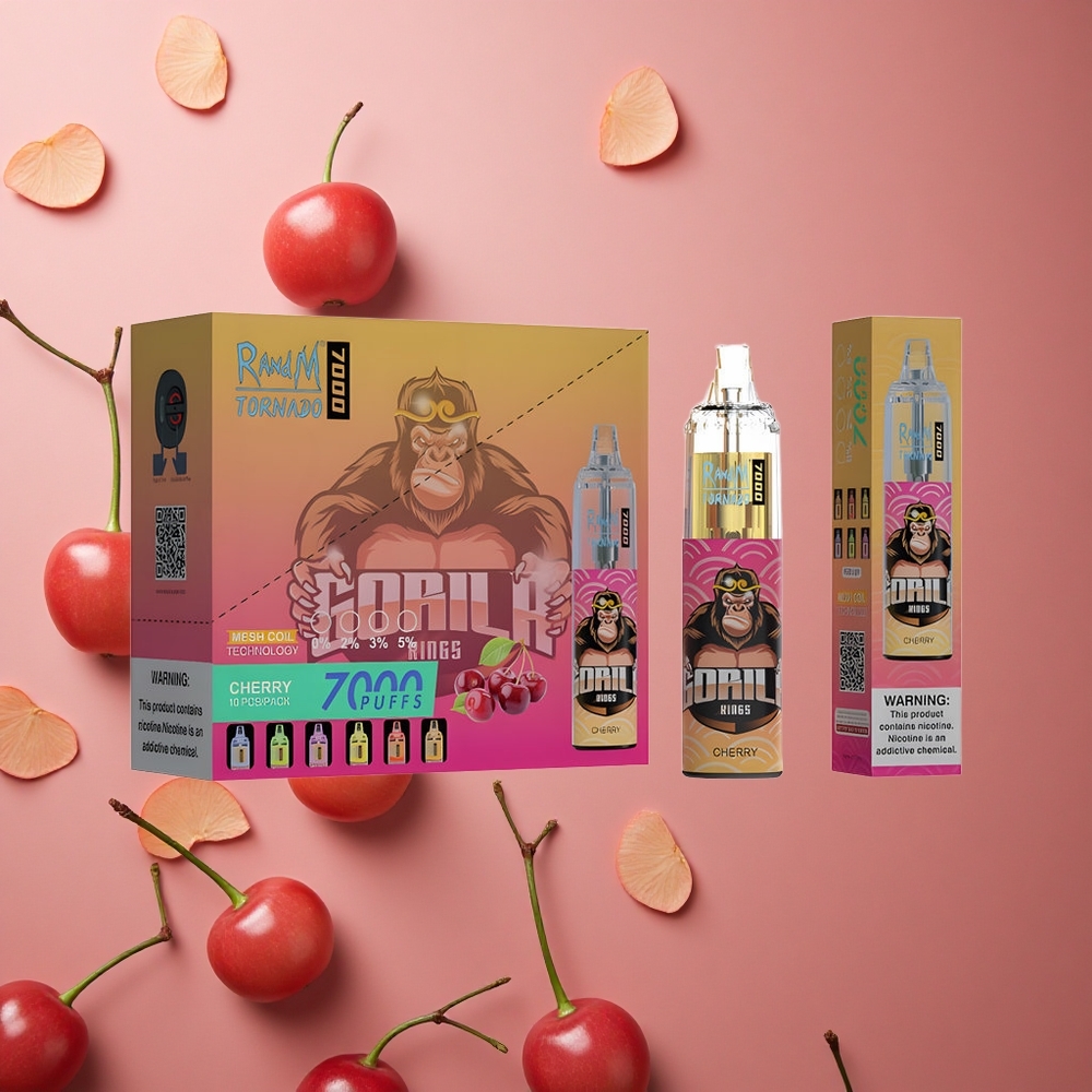 RandM Fumot Tornado 7000 Puffs Cherry 14ML E-liquid RGB Light