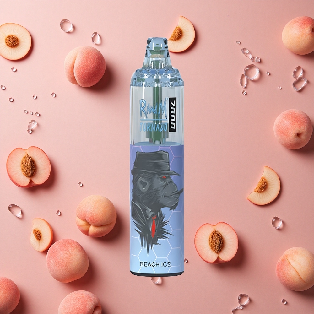 RandM Fumot Tornado 7000 Puffs Peach Ice 14ML Mesh Coil