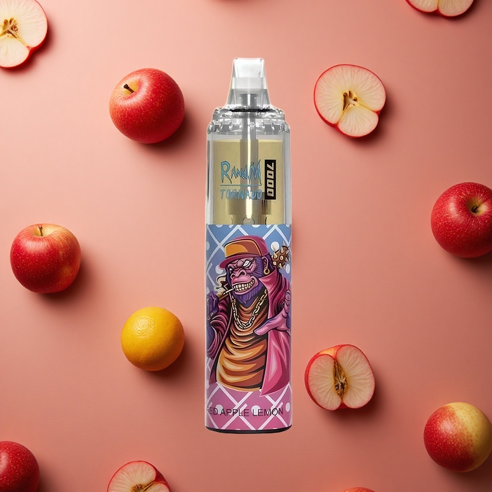 RandM Fumot Tornado 7000 Puffs Red Apple Lemon Mesh Coil Type-C Port