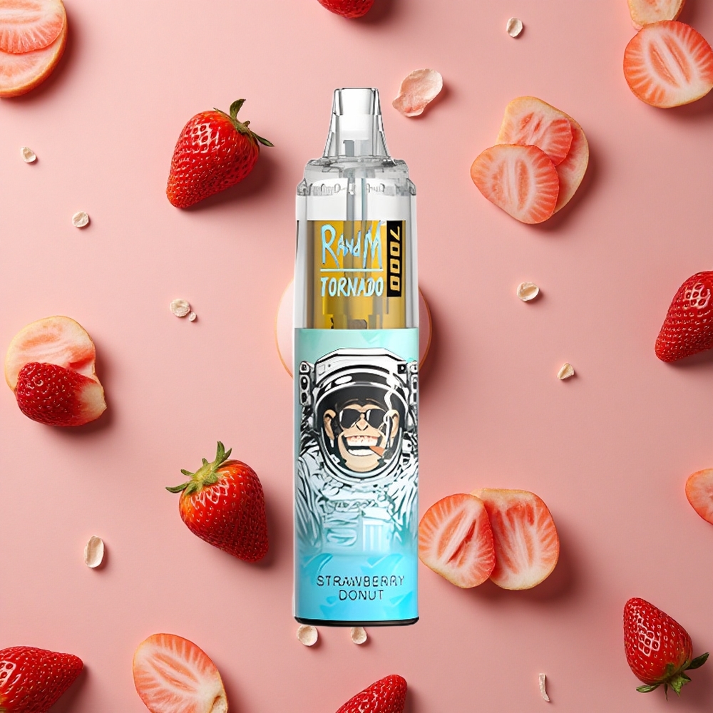 RandM Fumot Tornado 7000 Puffs Strawberry Donut 14 ML Air-Adjustable