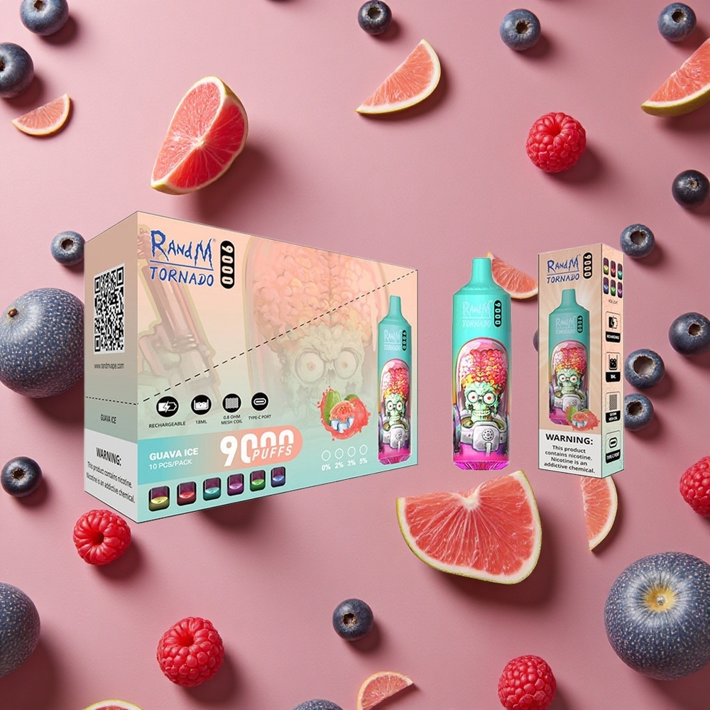RandM Fumot Tornado 9000 Puffs Blue Sour Raspberry 850mAh Mesh Coil