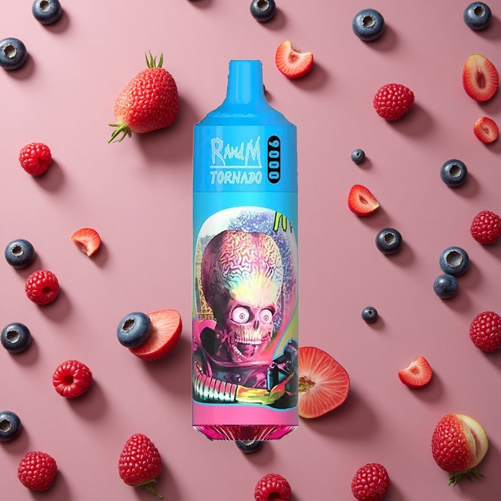 RandM Fumot Tornado 9000 Puffs Blueberry Sour Raspberry 850mAh Mesh Coil