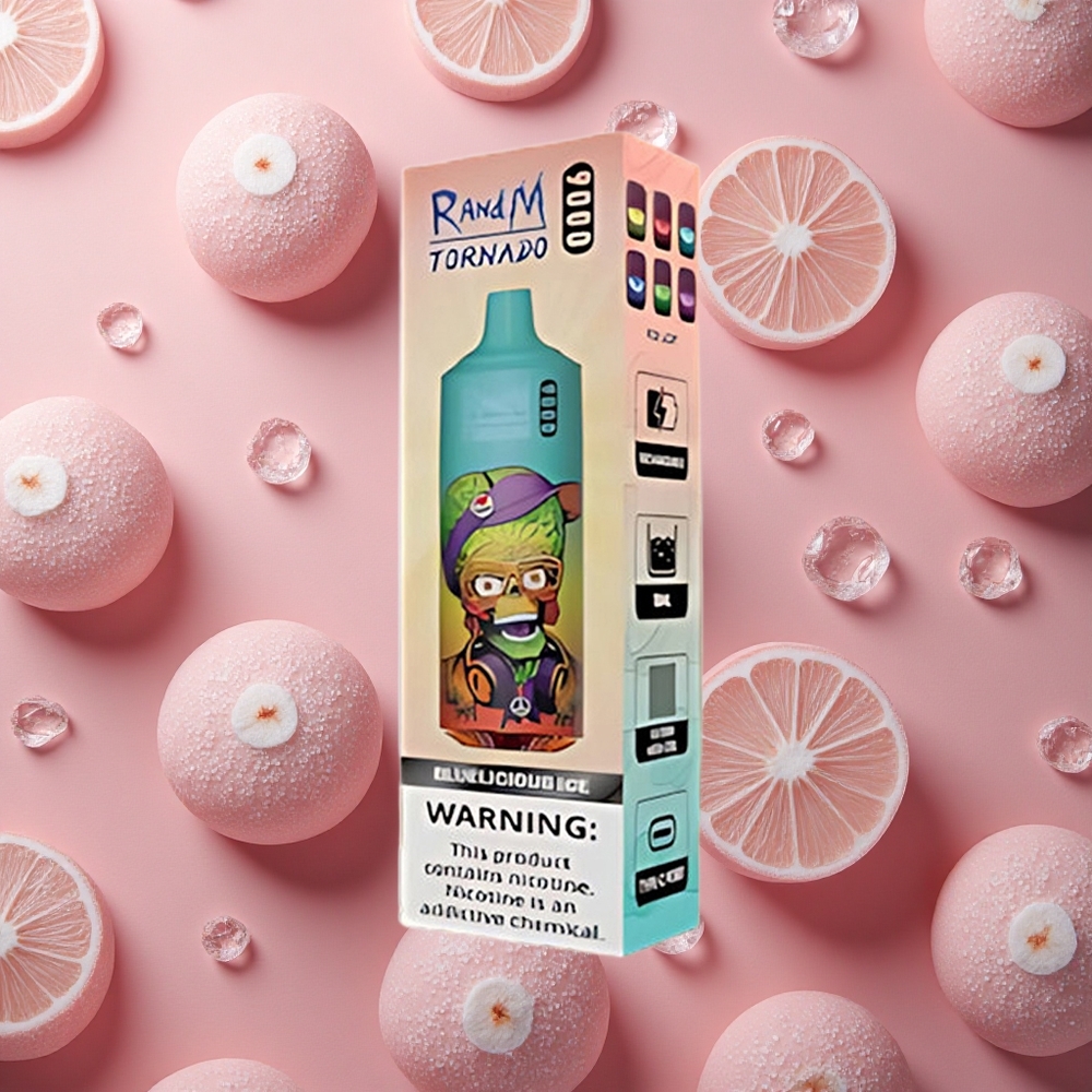 RandM Fumot Tornado 9000 Puffs Bluelicious Ice RGB Display