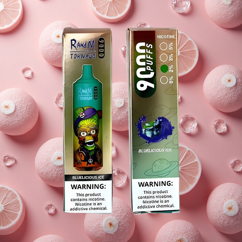 RandM Fumot Tornado 9000 Puffs Bluelicious Ice RGB Display