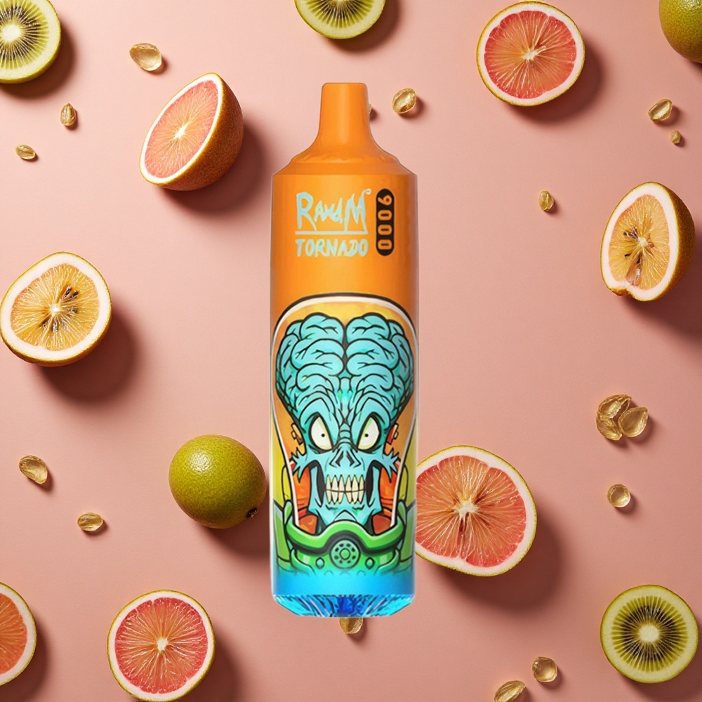 RandM Fumot Tornado 9000 Puffs Kiwi Passion Guava RGB Display