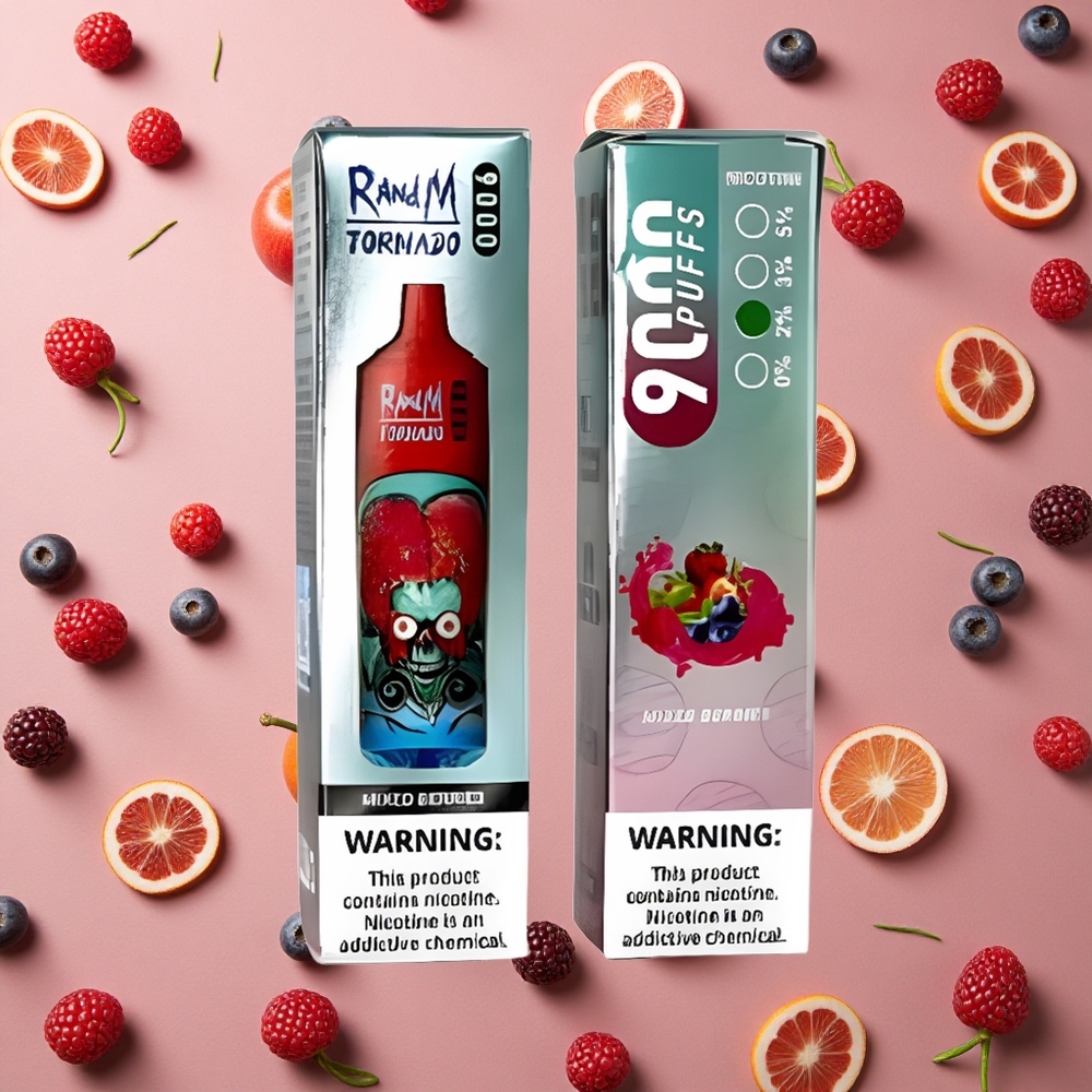 RandM Fumot Tornado 9000 Puffs Mixed Berries Mesh Coil RGB Display
