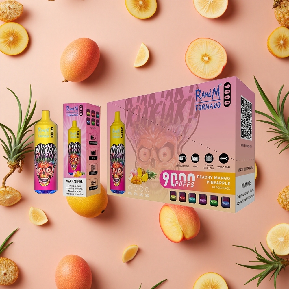 RandM Fumot Tornado 9000 Puffs Peachy Mango Pineapple Mesh Coil