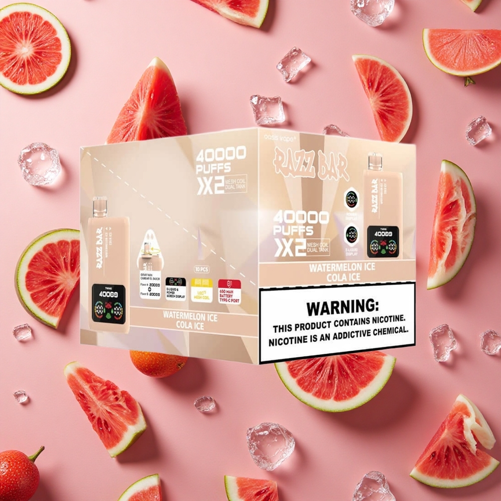 Razz Bar 40000 Puffs Watermelon Ice Cola Ice 2%,5% Nicotine Type-C Port