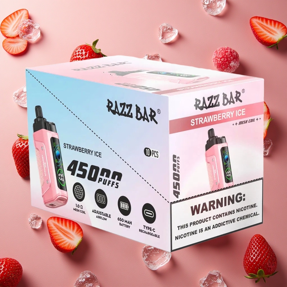 Razz Bar 45000 Puffs Strawberry Ice Adjustable Airflow