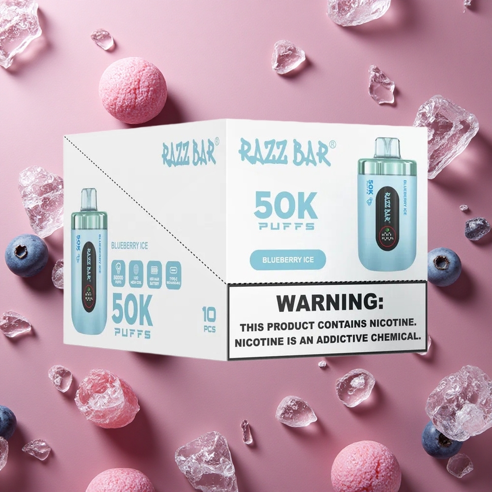 Razz Bar 50K Puffs Blueberry Ice 1.0 Ohm Mesh Coil