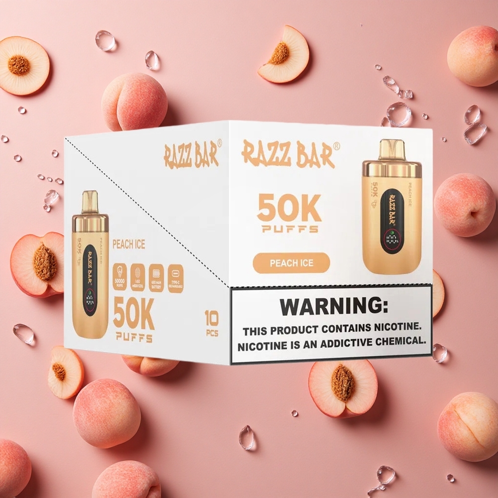 Razz Bar 50K Puffs Peach Ice 1.0 Ohm Mesh Coil