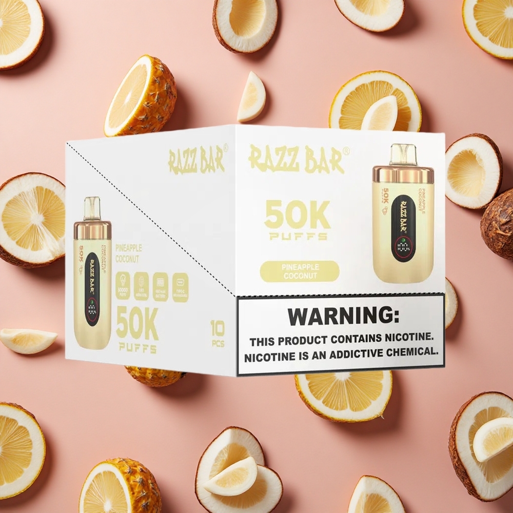 Razz Bar 50K Puffs Pineapple Coconut 1.0 Ohm 2% Nicotine