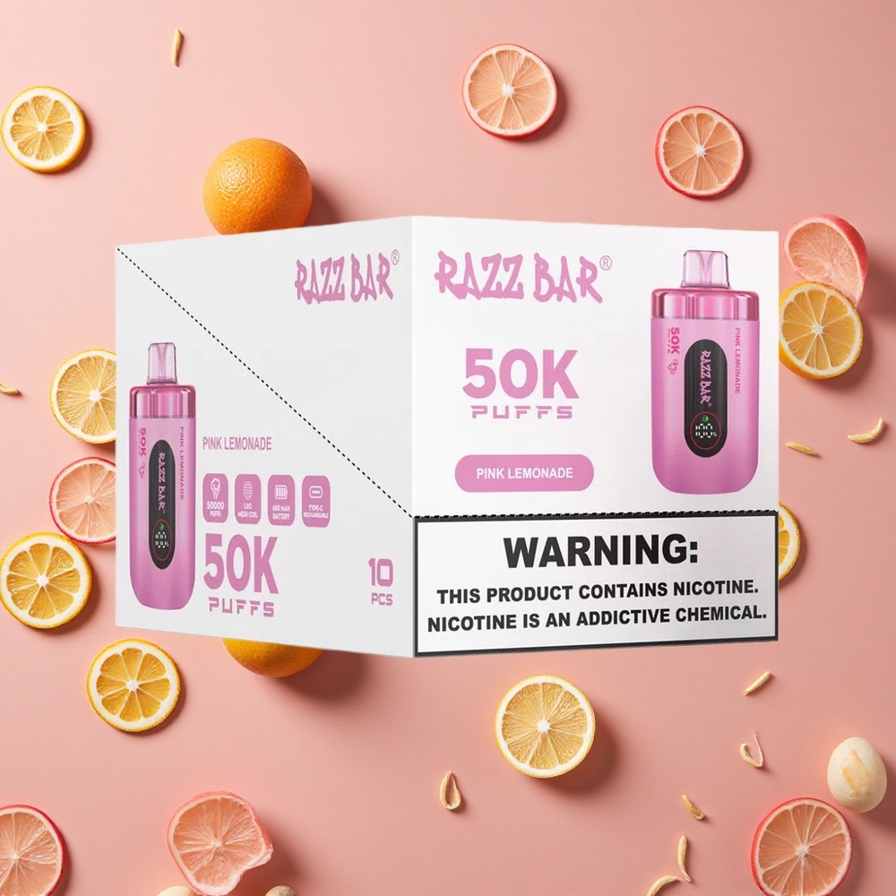 Razz Bar 50K Puffs Pink Lemonade 1.0 Ohm Mesh Coil