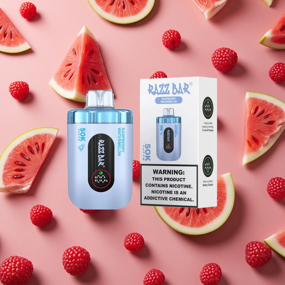 Razz Bar 50K Puffs Raspberry Watermelon 1.0 Ohm Mesh 2% Nicotine