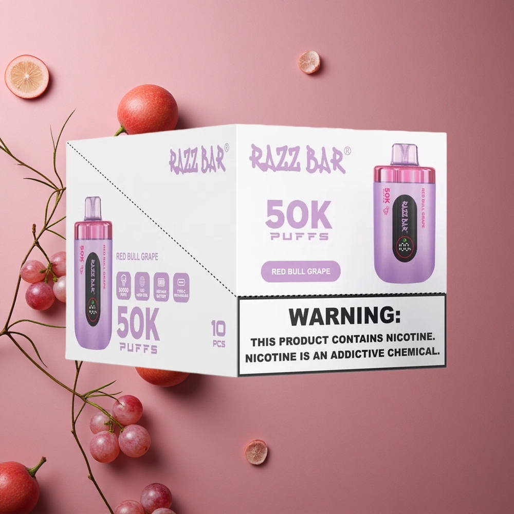 Razz Bar 50K Puffs Red Bull Grape Type-C Rechargeable