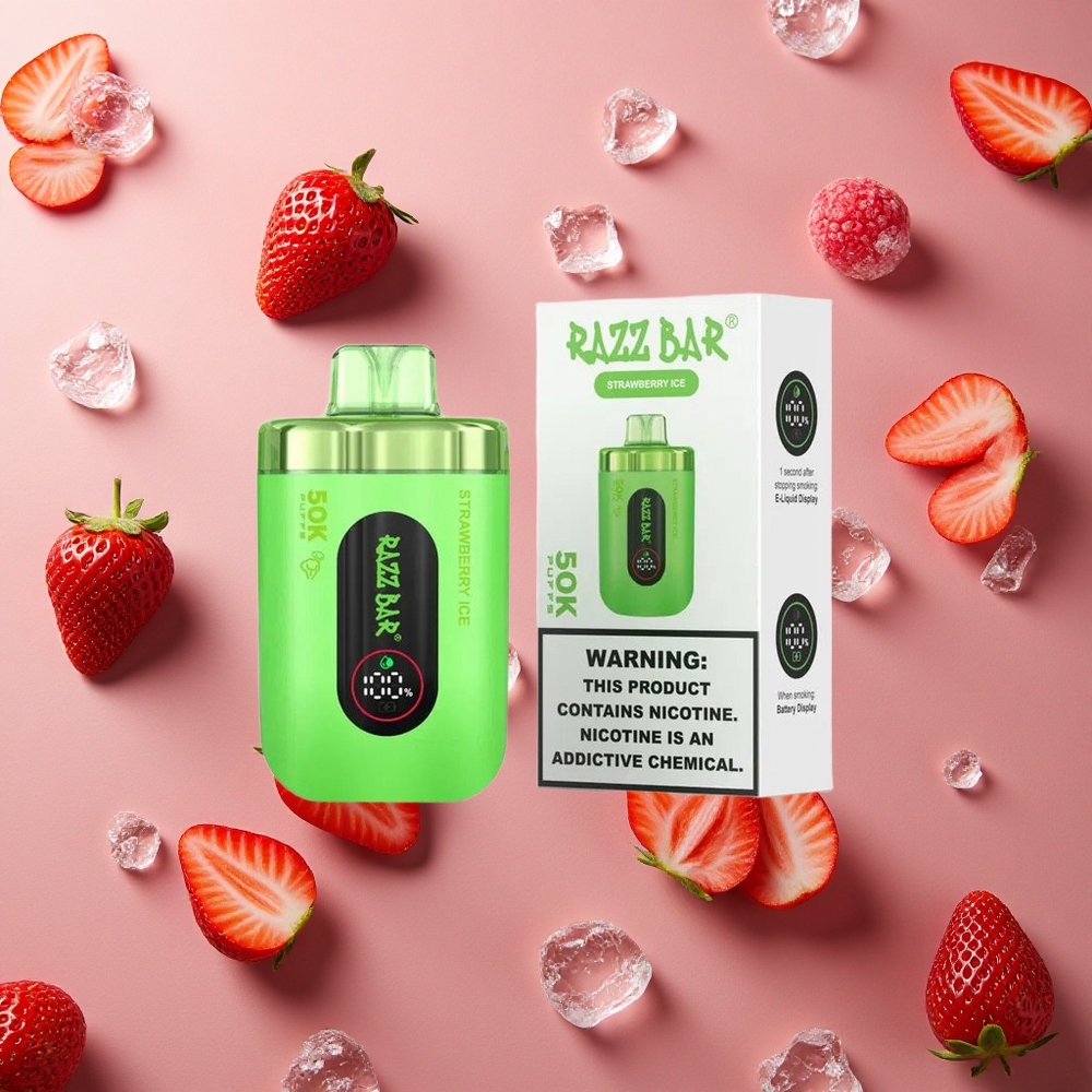 Razz Bar 50K Puffs Strawberry Ice Type-C Rechargeable