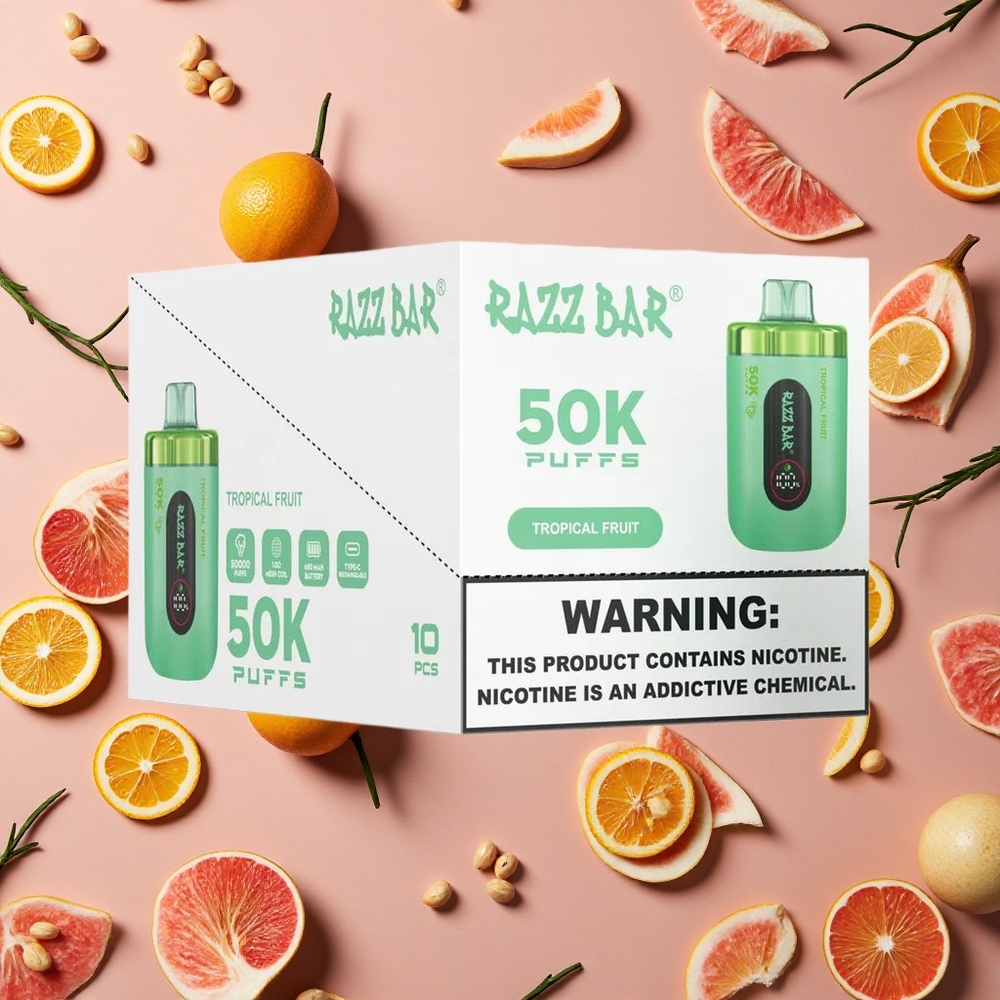 Razz Bar 50K Tropical Fruit Mesh Coil Disposable Vape