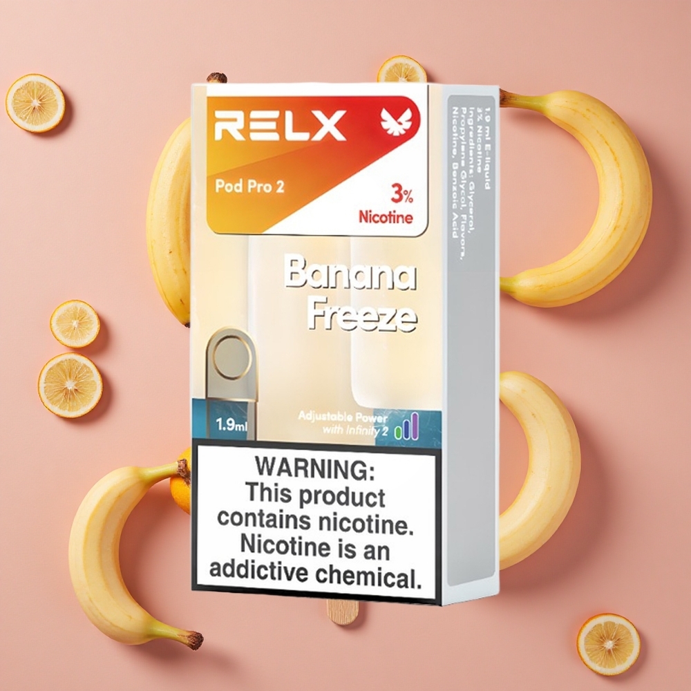 Relx Pod Pro 2 600 Puffs Banana Freeze 3% 1.9ml