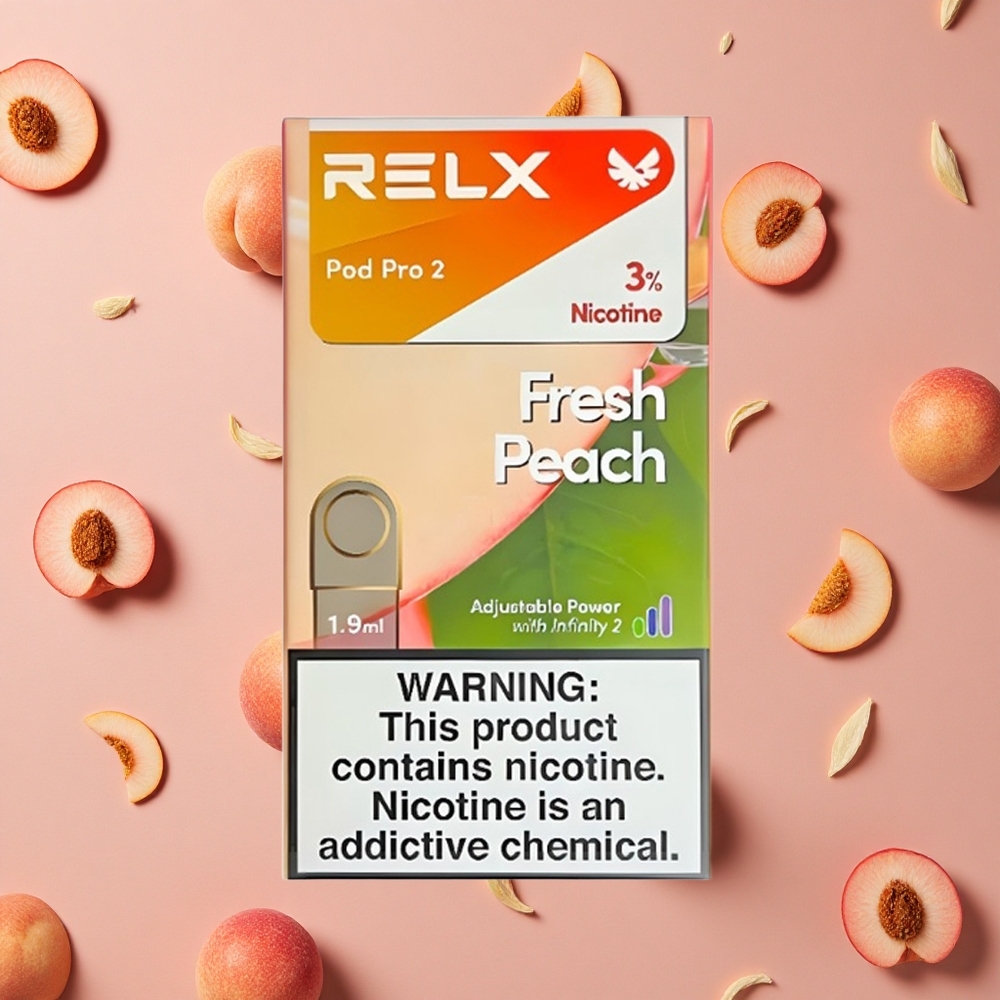 Relx Pod Pro 2 600 Puffs Fresh Peach 3% Nicotine 1.9ml 3 Voltage Modes