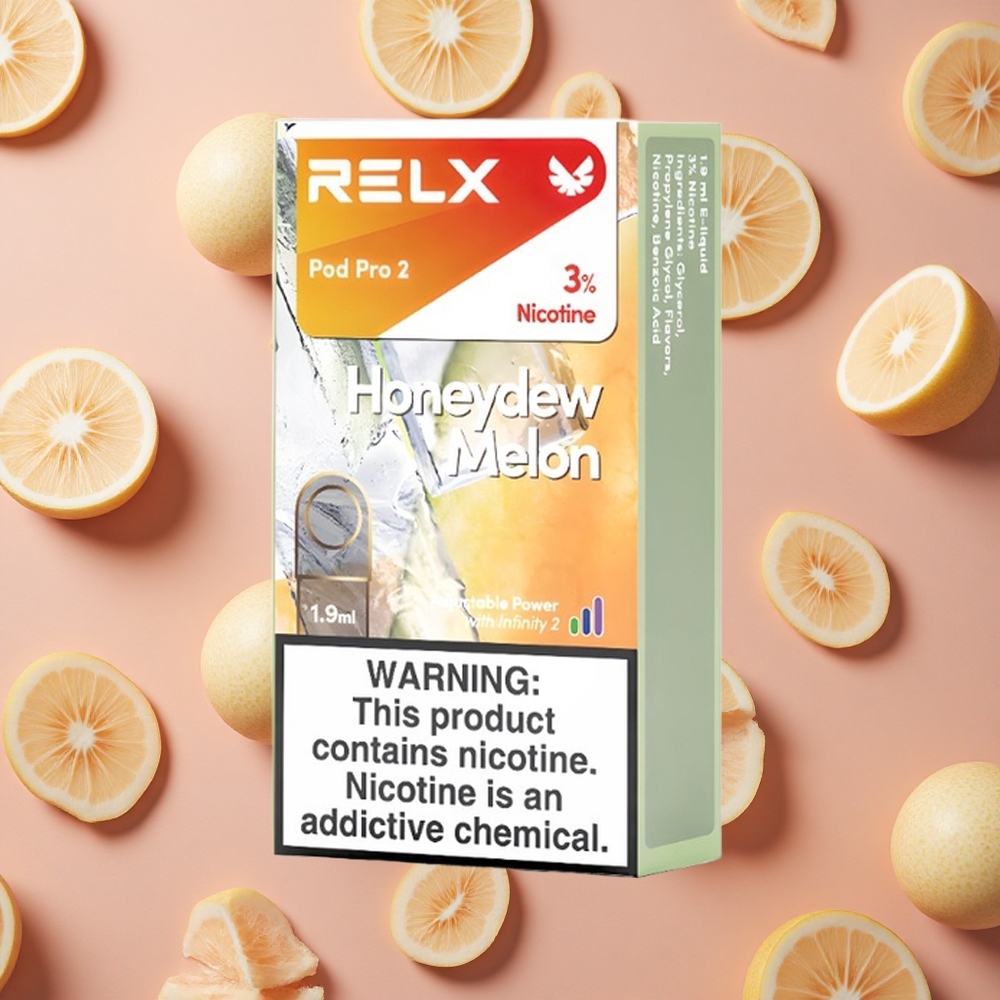 Relx Pod Pro 2 600 Puffs Honeydew Melon 3% Nicotine 1.9ml 3 Voltage Modes