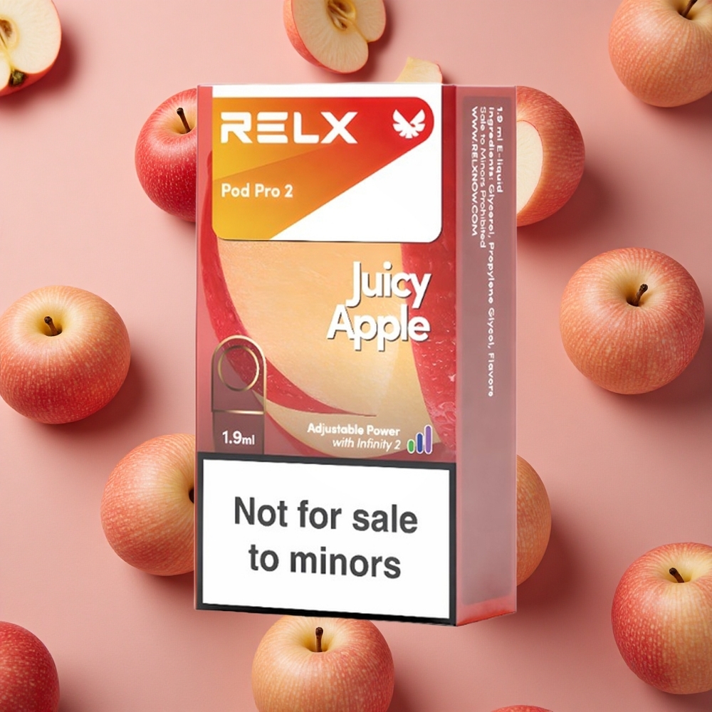 Relx Pod Pro 2 600 Puffs Juicy Apple 0% 3 Voltage Adjustment