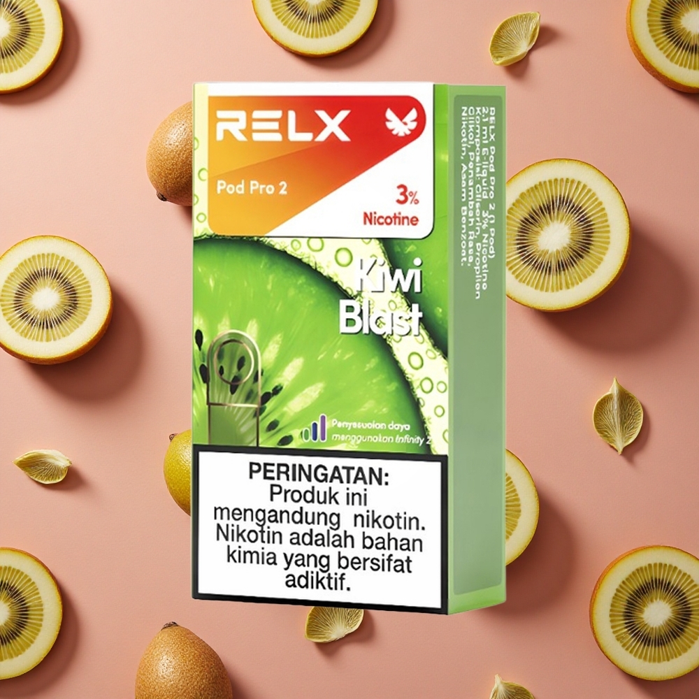Relx Pod Pro 2 600 Puffs Kiwi Blast 3% Nicotine 3 Voltage Adjustment