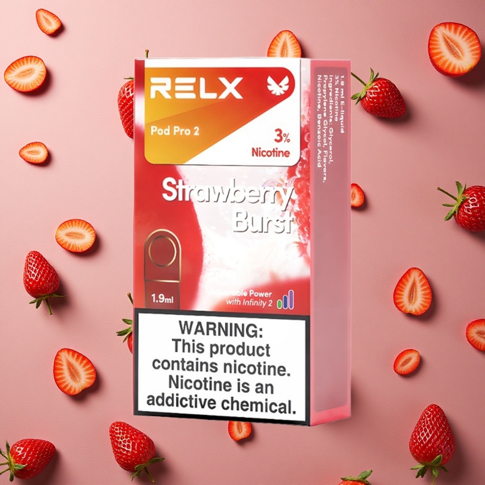 Relx Pod Pro 2 600 Puffs Strawberry Burst 3% 3 Voltage