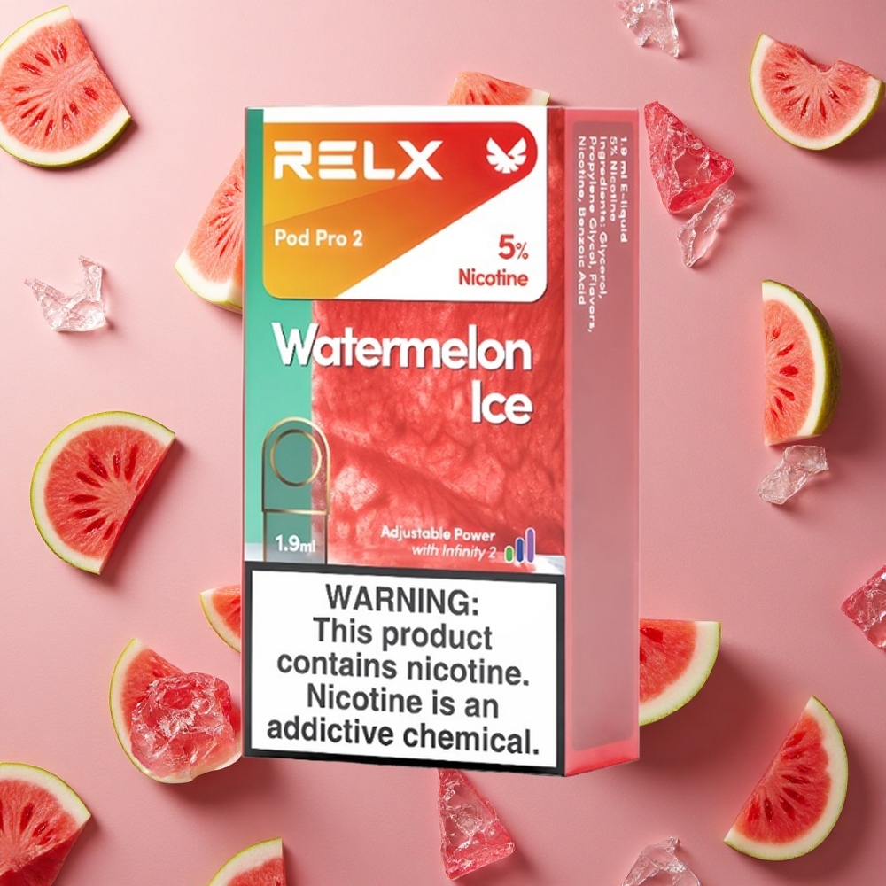 Relx Pod Pro 2 600 Puffs Watermelon Ice 5% Nicotine 3 Voltage Adjustment