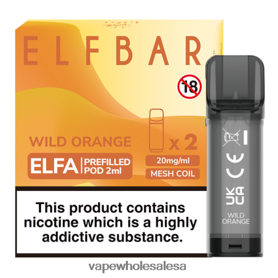 E Cig Wholesale 6ZT848340 Wild Orange ELFBAR Elfa Pre-Filled Pod - 2ml - 20mg (2 Pack)