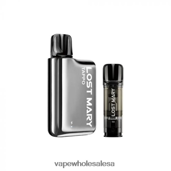 Vape Wholesale Prices 6ZT848438 Silver Stainless X Strawberry Ice LOST MARY Tappo Pod Vape Kit
